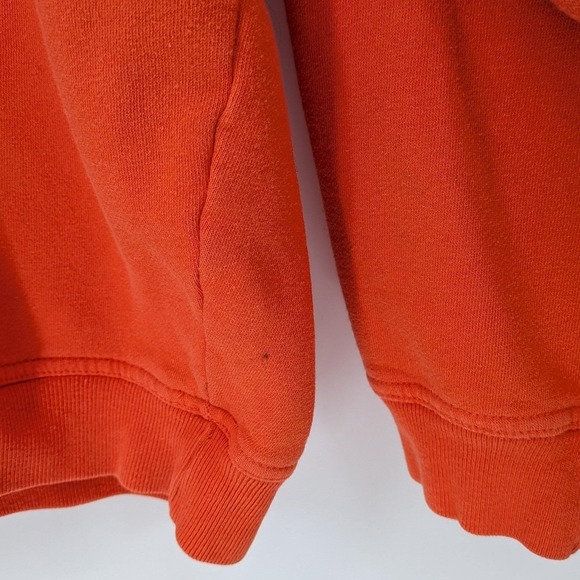 Vintage 90s GAP XL Orange Crew Neck Pullover Cotton Blend Sweatshirt Flawed - Picture 7 of 11